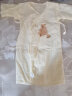 全棉时代新生婴儿睡衣春装男女满月宝宝和尚服连体衣服婴幼儿和袍 小苍兰黄+熊熊蜂蜜罐（长款） 66cm（适合3-6个月） 实拍图