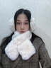 雪倫朵圍脖女冬季毛絨加厚護頸保暖圍巾女韓版百搭學(xué)生交叉毛領(lǐng)套裝 2件套【圍脖+耳罩】 曬單實(shí)拍圖