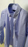 十米布（SHIMIBUman） 男士扣領(lǐng)長(cháng)袖襯衫純色商務(wù)休閑修身免燙白襯衣職場(chǎng)立領(lǐng)正裝男 藍色 40 曬單實(shí)拍圖