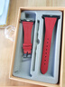 ROMISS適用于iwatch蘋(píng)果手表表帶apple watch S11/10/9/8/7表帶意大利荔枝紋真皮腕帶高級感輕奢手表鏈 胭脂紅（小蠻腰女款） 44/45/46/49表盤(pán)通用(黑色-表扣) 曬單實(shí)拍圖