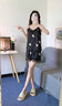 韓姿朵（Hanziduo）白鹿明星同款吊帶睡衣女冰絲夏季短褲帶胸墊性感仿真絲夏天家居服 3252 M 曬單實拍圖