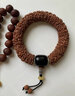 晶宇祥精選扇面大金剛菩提子手串 男士款佛珠手鏈 五瓣紅皮文玩手把件盤(pán)玩 精選黑牛角款 曬單實(shí)拍圖