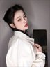 予瑾潮牌設計感甜酷pu皮衣外套女春秋季2024新款寬松百搭皮夾克棒球服 米白色(高品質(zhì)) S 曬單實拍圖