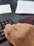 百泰首飾（BATAR JEWELLERY）生日禮物黃金戒指女足金素圈細(xì)款尾戒3D硬金砂面三生三世戒指 17號(hào)【金重約0.94g】 曬單實(shí)拍圖