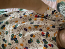 簡當夏季新款胖MM大碼女裝遮肚子短袖T恤減齡顯瘦寬松圓領上衣8105 白色花 均碼 【130-185斤】 曬單實拍圖