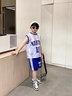 卡兔藍貓（KATULANMAO）男童籃球服網(wǎng)眼速干套裝無(wú)袖夏季背心兒童中大童運動(dòng)11號寶寶球衣 藍色 140cm 曬單實(shí)拍圖