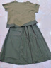 衣典零一（LEDIALYI）2024夏季女裝新款中年高檔休閑氣質(zhì)連衣裙小個(gè)子半身裙子兩件套裝 綠色 M（建議100斤內(nèi)） 曬單實(shí)拍圖