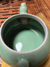 龍泉青瓷 創(chuàng)意家用功夫茶具泡茶壺中式茶壺竹韻手工壺辦公室會客水壺單壺 朱砂胎梅子青-禮盒裝 曬單實拍圖