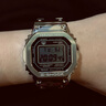 卡西歐（CASIO）男表 G-SHOCK經(jīng)典金屬小方塊手表 太陽(yáng)能動(dòng)力六局藍牙連接電子表 GMW-B5000D-1銀色 曬單實(shí)拍圖