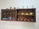 憨娃實(shí)木掛墻置物架博古架擺件陳列架壁掛茶杯收納架茶具架茶壺展示架 吊柜大號 曬單實(shí)拍圖