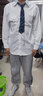 霖孝 學(xué)院風(fēng)dk制服白襯衫男長(cháng)袖痞帥秋季休閑港風(fēng)日系情侶襯衣畢業(yè)季 白色長(cháng)手袖（襯衣+領(lǐng)帶+鏈條） L 曬單實(shí)拍圖