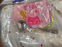 越貝樂兒童純棉吸汗巾幼兒園寶寶紗布隔汗巾嬰兒加大全棉墊背擦巾可印名 四層薄款（么么噠款） 32*24cm（建議1-5歲）四條 曬單實拍圖