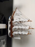 Snnei仿真木质帆船模型摆件 一帆风顺木船装饰 生日礼物毕业纪念品 《蓝白色帆船》33cm成品 实拍图