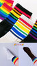 俞兆林4雙彩虹襪子女春夏中筒襪條紋日系長(cháng)襪子潮流街頭夏天薄款女襪 七彩條白色2雙+七彩條黑色2雙 均碼 曬單實(shí)拍圖
