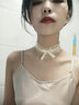 BJYL項鏈女貓系女友白色蕾絲蝴蝶結小鈴鐺choker鎖骨鏈配飾頸帶項圈女 白色 曬單實(shí)拍圖