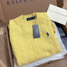 Polo Ralph Lauren 拉夫勞倫 女裝 經(jīng)典款修身版圓領(lǐng)針織毛衫RL23441 700-黃色 S 曬單實(shí)拍圖