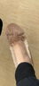 OZZEG澳洲毛毛豆豆鞋女冬季羊皮毛一體保暖防滑孕婦鞋真皮加絨棉鞋 栗色 37 曬單實(shí)拍圖
