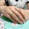 FR鉆戒女白金鉆石戒指鉑金pt950求婚結婚婚戒1克拉裸鉆定制送女友 車花顯鉆 20分H色 曬單實拍圖