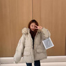 仕美綺棉服外套女新款2024冬季女裝棉襖韓版寬松短款加棉加厚派克服女 米白色 S 曬單實拍圖
