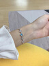 AHK足銀四葉草手鏈女士輕奢時尚高級感七夕情人節(jié)禮物送女朋友老婆 【藍色托帕石】幸運愛心手鏈 曬單實拍圖