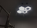 真有材 辦公室吊燈LED創(chuàng)意簡約藝術造型燈具網(wǎng)咖會所商場六邊形幾何燈 【實心黑框40CM白光】18W 曬單實拍圖