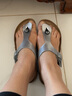 BIRKENSTOCK勃肯德國進(jìn)口男女款時尚舒適軟木Gizeh人字夾趾拖鞋 銀色-窄版0043853 37 曬單實拍圖