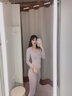 卡森蘭秋衣女莫代爾保暖內(nèi)衣女士線衣薄款圓領(lǐng)棉毛衫打底上衣單件 583粉色單衣 L 曬單實(shí)拍圖
