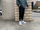 NASA RHUDE休閑褲男士潮流修身褲束腳褲九分褲小腳褲子男夏季冰絲褲男生夏天 719黑色 XL (建議體重130-150斤) 曬單實拍圖