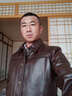 PERCOOL新品男式短款真皮皮衣進(jìn)口頭層牛皮翻領(lǐng)休閑皮夾克機車(chē)秋冬皮外套 棕黃做舊 (頭層牛皮) L號 建議130-145斤 曬單實(shí)拍圖