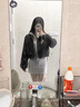 樂(lè)雅秀毛呢棒球服外套女2025秋季新款寬松百搭短款?yuàn)A克 深灰色 S 曬單實(shí)拍圖