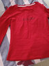 KUFANXI品牌原創(chuàng  ) 長(cháng)袖T恤女打底衫秋裝新款修身顯瘦外穿內搭洋氣上衣 Lovely Mind-紅色 L （100-110斤） 曬單實(shí)拍圖