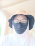 OhSunny防曬口罩女夏騎車(chē)輕薄透氣防紫外線(xiàn)加大護眼角戶(hù)外遮陽(yáng)大口罩男  暗夜黑 曬單實(shí)拍圖