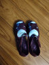 親情夫人老人涼鞋女夏季新款真皮牛筋底舒適休閑媽媽涼鞋軟底露趾皮鞋平底 紫色 37 曬單實(shí)拍圖