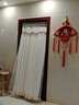 左岸春天 門(mén)簾夏季家用免打孔雙層臥室遮擋防蚊蕾絲紗簾伸縮桿隔斷掛簾子 花容月貌 米色[含伸縮桿魔術(shù)貼] 約寬100高210cm 曬單實(shí)拍圖