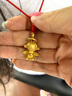 千金公主 黃金吊墜女款足金天使寶寶吊墜女士項鏈3D硬金福星寶寶掛墜 家和天使約2.5克 曬單實(shí)拍圖