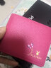 花花公子男女款真皮錢(qián)包情侶一對2025新款短款牛皮錢(qián)夾卡包票夾情人節禮物 黑色+玫紅（橫款） 曬單實(shí)拍圖