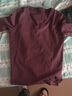 橫行道2026新款韓版七分袖女裝中長(cháng)袖寬松休閑t恤外穿v領(lǐng)顯瘦打底衫女 紫紅 2XL 曬單實(shí)拍圖