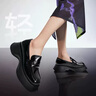 紅蜻蜓春秋季厚底時尚通勤樂福鞋學(xué)院風(fēng)女單鞋小皮鞋WBB34401 黑色 38 曬單實拍圖