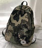 沫茵 書(shū)包男中學(xué)生潮流青少年初中生高中生大學(xué)生迷彩書(shū)包女韓版時(shí)尚原宿男生背包雙肩包大容量情侶款 綠色 曬單實(shí)拍圖