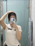 SHXI純欲風(fēng)上衣夏季新款超火正肩辣妹抽繩短袖T恤女復(fù)古美式短款上衣 杏色（單件上衣） S 60-85斤 曬單實拍圖