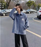 WYBT官方品牌外套男翻領(lǐng)休閑上衣潮牌痞帥小香風(fēng)夾克衫加棉加厚情侶裝 藍色 L (105-120斤) 曬單實(shí)拍圖