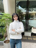 施洛瀾（SINO LOVE）秋冬裝2025年新款女士毛衣女外穿慵懶風半高領(lǐng)加厚上衣針織打底衫 白色 均碼 建議80-135斤 曬單實拍圖