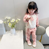 幼歌（YOUGE） 寶寶卡通造型感衛(wèi)衣套裝嬰幼兒可愛萌趣連帽上衣褲子潮 粉色衛(wèi)衣 90 cm 曬單實拍圖