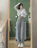 FitonTon闊腿褲女秋冬高腰寬松束腳運動(dòng)褲百搭休閑褲顯瘦衛褲哈倫褲 曬單實(shí)拍圖