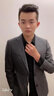 KEA羊毛西服套裝男意式肌理紋商務(wù)正裝上班修身職業(yè)結婚西裝 淺灰色 190A 曬單實(shí)拍圖
