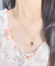 海卡依項(xiàng)鏈女士金鑲玉吊墜金水滴紅色寶石項(xiàng)鏈情人節(jié)生日禮物 水滴金吊墜+18金肖邦鏈 曬單實(shí)拍圖