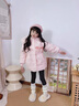 G.DUCKKIDS小黃鴨女童冬裝羽絨服兒童洋氣連帽大毛領(lǐng)白鴨絨小女孩中長(cháng)款收腰 粉色 100 cm 曬單實(shí)拍圖