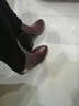 百鳥(niǎo)情冬季女棉鞋高跟軟底中老年女士鞋粗跟媽媽鞋加絨皮鞋女百搭女鞋子棕色加絨37 曬單實(shí)拍圖