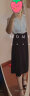 初申职业通勤OL黑色中长款垂坠感半身裙 女高腰A字大摆裙S132B1289 实拍图