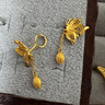 首愛(ài)珠寶足金999黃金耳環(huán)新款流蘇蝴蝶彎鉤耳釘花絲工七夕情人節禮物 【現貨】4.08g 曬單實(shí)拍圖